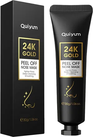 Quiyum 24k Gold Peel-off Nose Mask for Tighten Pores, Deep Cleansing & Smoothing
